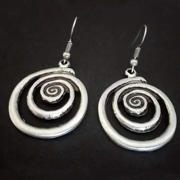 Silver Swirl Earrings - Picture 7 of 9